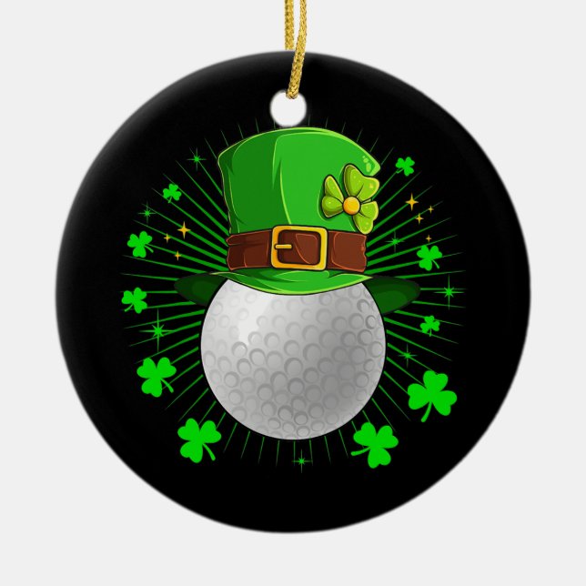 Ornamento De Cerâmica Leprechaun Golf Ball Tee (Frente)