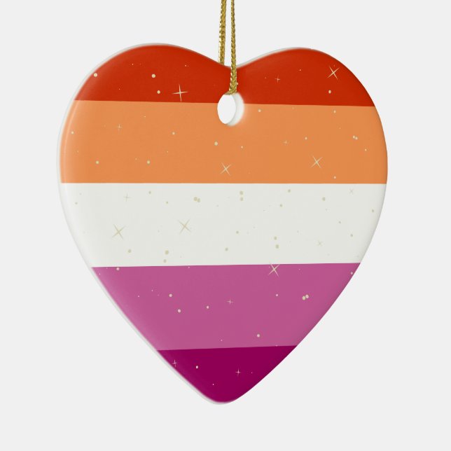 Ornamento De Cerâmica Lesbian Pride Flag Christmas Decoration (Direito )