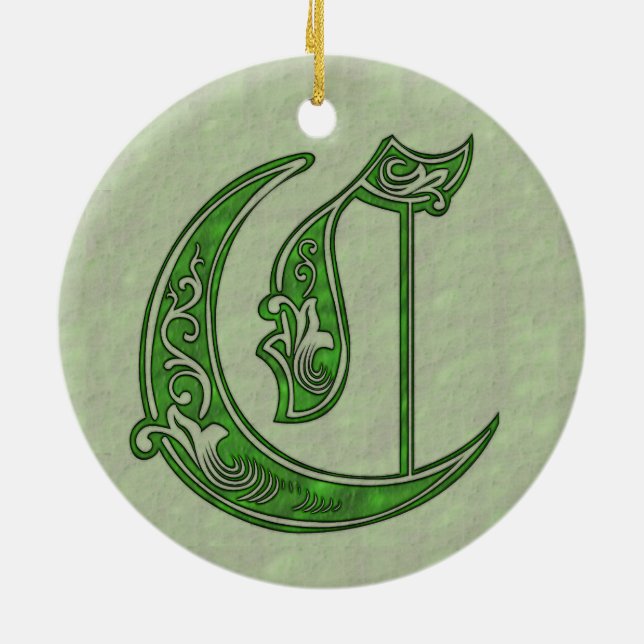 Ornamento De Cerâmica Letra C (Traseira)