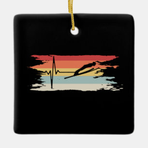 Ornamento De Cerâmica Letra de jumping de esqui