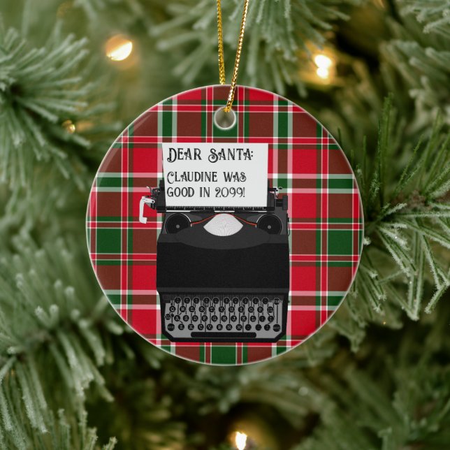 Ornamento De Cerâmica Letra de Máquina para o Natal (Árvore)