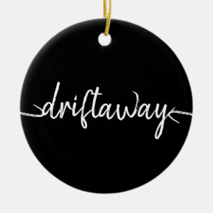 Ornamento De Cerâmica letra de script DRIFT AWAY náutica