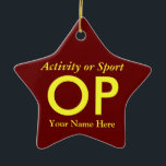 Ornamento De Cerâmica Letra de Variação de Faculdade ou Segundo grau Kee<br><div class="desc">Clique em "personalizar" para personalizar este presente com seu próprio plano de fundo e esquemas de cor de fonte.</div>