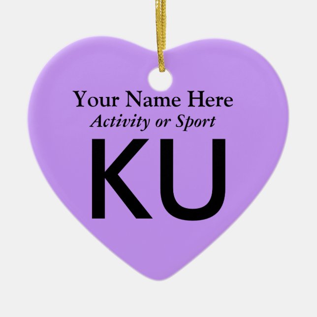 Ornamento De Cerâmica Letra de Variação de Faculdade ou Segundo grau Kee (Frente)