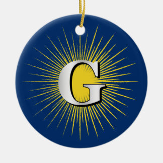 Ornamento De Cerâmica Letra G - símbolo masculino