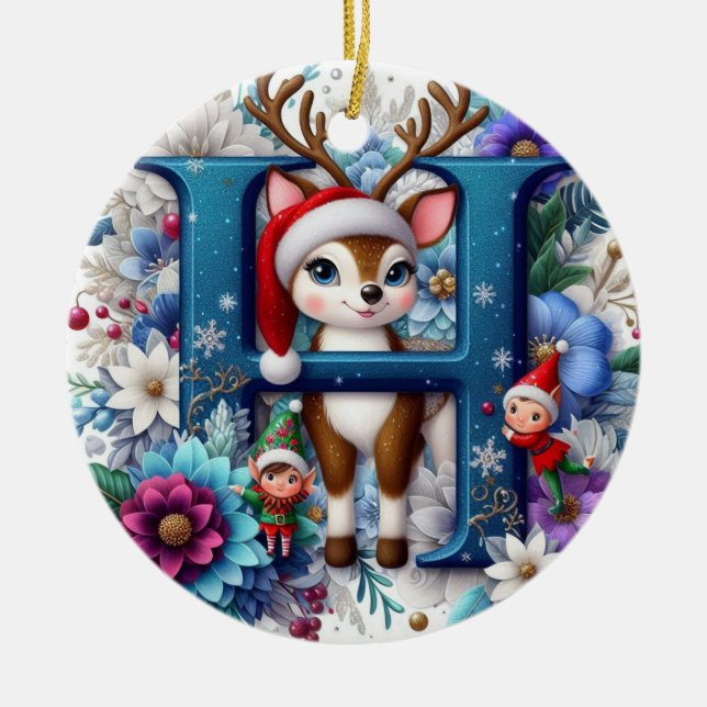 Ornamento De Cerâmica Letra h (Frente)