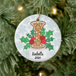 Ornamento De Cerâmica Letra I Natal Nome Personalizado