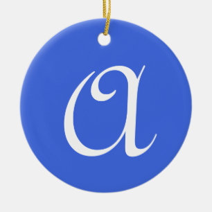 Ornamento De Cerâmica Letra Inicial Real Azul Trendy Elegant