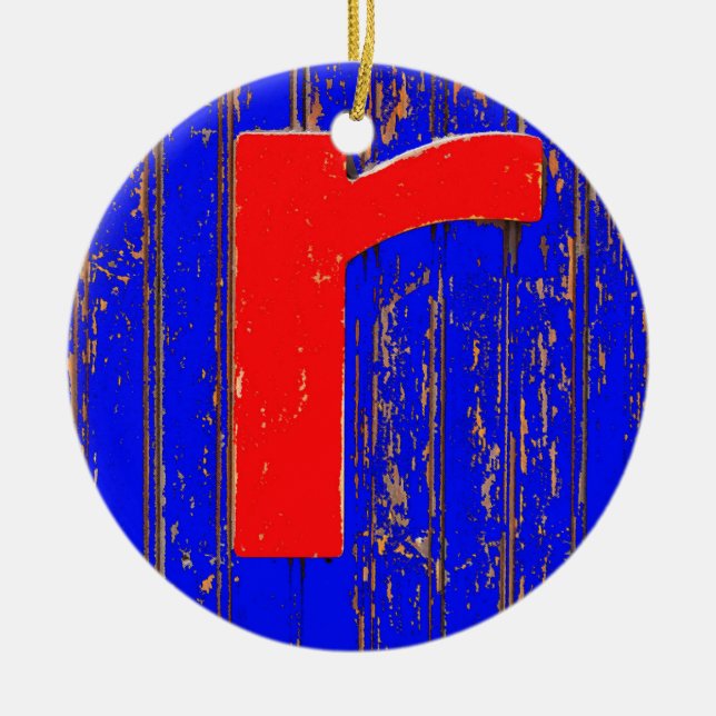 Ornamento De Cerâmica Letra r (Frente)