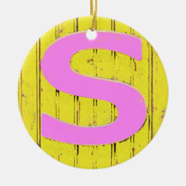 Ornamento De Cerâmica Letra s