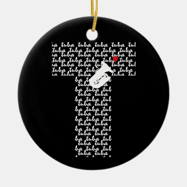 Ornamento De Cerâmica Letra Tuba T (Frente)