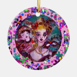 ORNAMENTO DE CERÂMICA LETRA VENETIAN DO MONOGRAMA X DO MASCARADA DOS