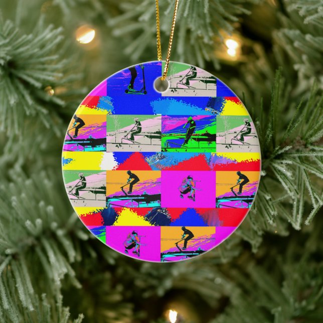 Ornamento De Cerâmica Lets Scoot - Controle de Patinete Stunt (Árvore)