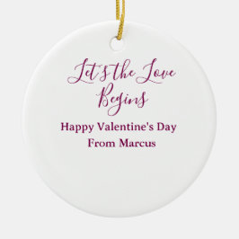 Ornamento De Cerâmica lets the fun begins happy new year name year simpl