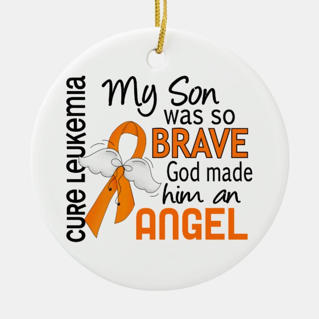 Ornamento De Cerâmica Leucemia do filho do anjo 2 (Frente)