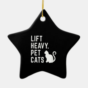 Ornamento De Cerâmica Levante Gatos Pesados De Pet - Engraçado Funciona