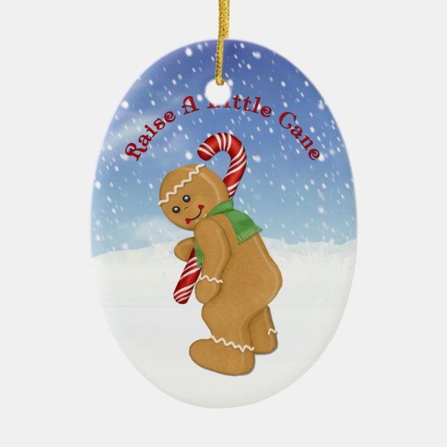 Ornamento De Cerâmica Levante Um Pequeno Humor De Canas (Frente)