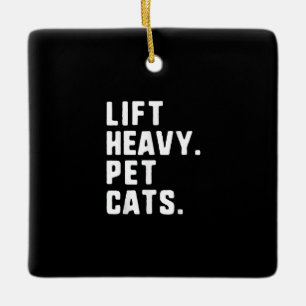 Ornamento De Cerâmica Levantem Gatos Pesados De Pet Engraçados, Giro En