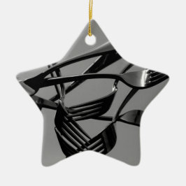 Ornamento De Cerâmica Levitação do garfo