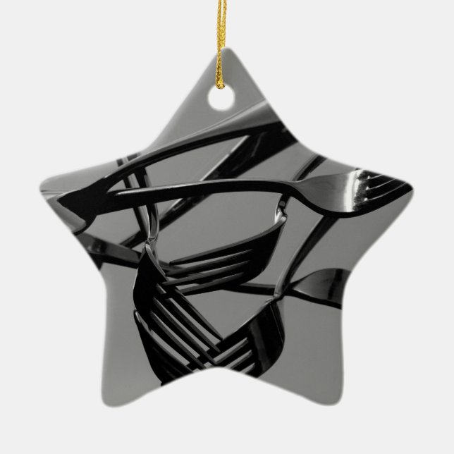 Ornamento De Cerâmica Levitação do garfo (Frente)