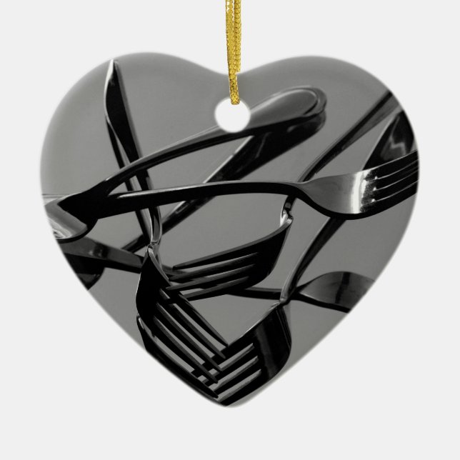 Ornamento De Cerâmica Levitação do garfo (Frente)