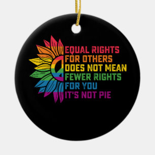 Ornamento De Cerâmica LGBT Orgulho Girassol Igualdade de Direitos Para O