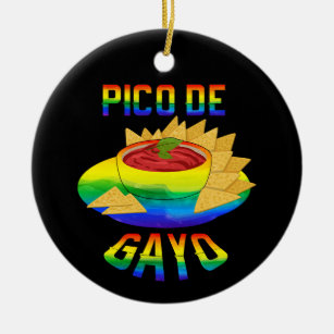 Ornamento De Cerâmica LGBT Pico De Gayo - Orgulho gay de roupa Gay engra