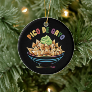 Ornamento De Cerâmica LGBT Pico De Gayo Orgulho Gay Divertido Arco-Íris