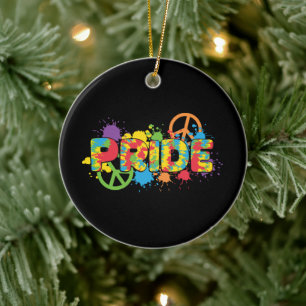 Ornamento De Cerâmica LGBTQ - Orgulho - Placas de Tinta para Cores Arco-