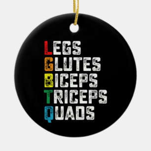 Ornamento De Cerâmica LGBTQ Pernas Glúteos Bíceps Tríceps Quads Divertid