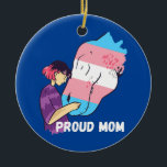Ornamento De Cerâmica LGBTQ Proud Mother Flag Transgender Daughter<br><div class="desc">LGBTQ Proud Mother Flag Transgender Daughter Gift. Perfect gift for your dad,  mom,  papa,  men,  women,  friend and family members on Thanksgiving Day,  Christmas Day,  Mothers Day,  Fathers Day,  4th of July,  1776 Independent day,  Veterans Day,  Halloween Day,  Patrick's Day</div>
