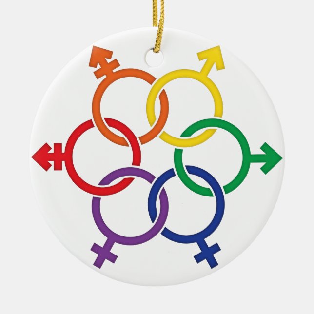 Ornamento De Cerâmica LGBTQ unido (Frente)