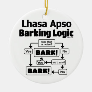 Ornamento De Cerâmica Lhasa Apso Barking Logic