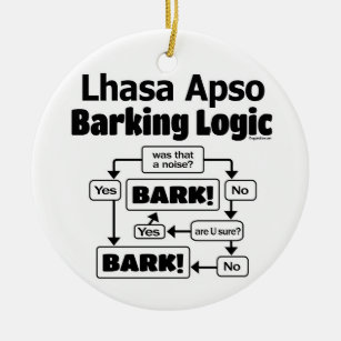 Ornamento De Cerâmica Lhasa Apso Barking Logic