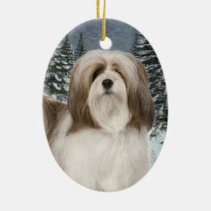 Ornamento De Cerâmica Lhasa Apso Ornament