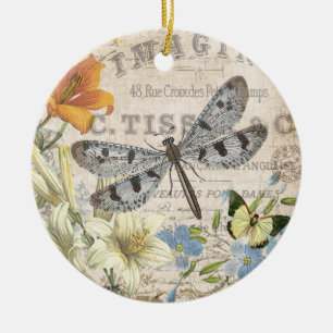 Ornamento De Cerâmica libélula francesa vintage moderna