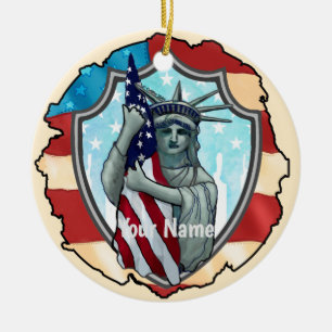 Ornamento De Cerâmica Liberty USA Ornament