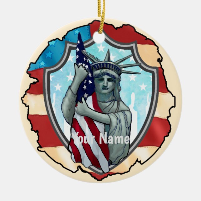 Ornamento De Cerâmica Liberty USA Ornament (Frente)