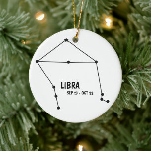 Ornamento De Cerâmica Libra Zodiac