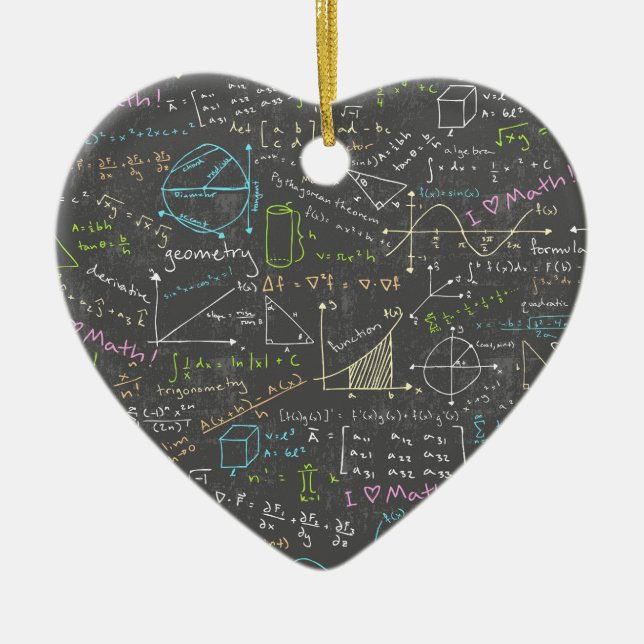 Ornamento De Cerâmica Lições de Matemática (Frente)