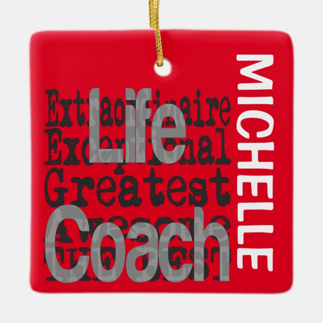 Ornamento De Cerâmica Life Coach Extraordinaire CUSTOM (Frente)