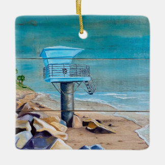 Ornamento De Cerâmica Lifeguard Tower 19 Rocky Beach