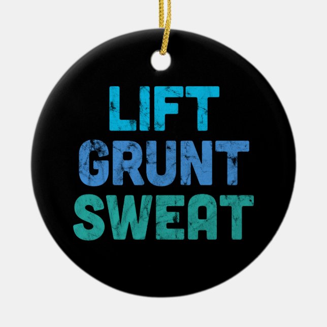 Ornamento De Cerâmica Lift Grunt Sweat Bodybuilder Gym Exercício (Frente)