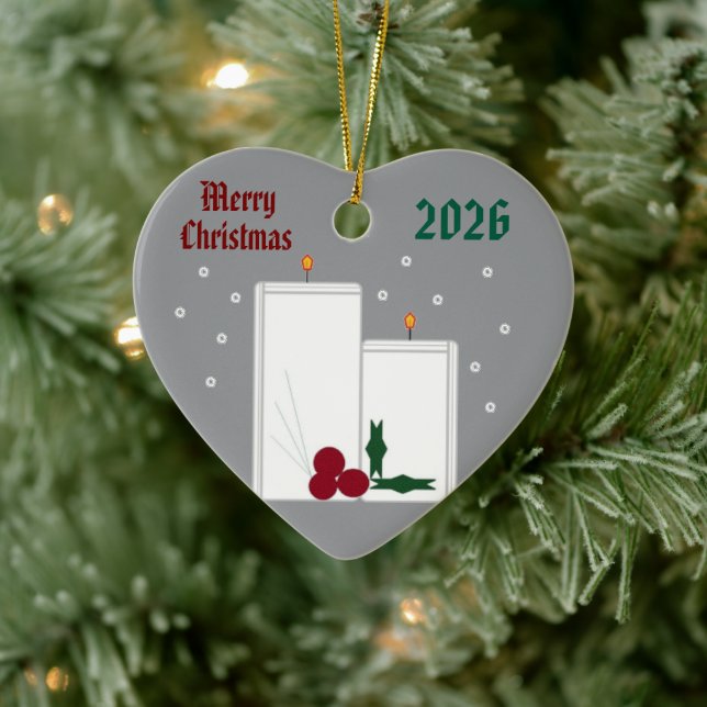 Ornamento De Cerâmica "Light Up the Season" Ceramic Heart Ornament (Árvore)