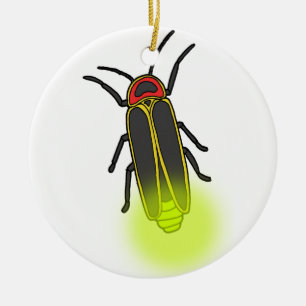 Ornamento De Cerâmica lightning bug lit