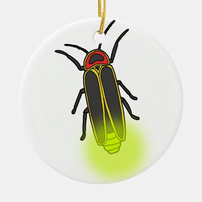 Ornamento De Cerâmica lightning bug lit (Frente)