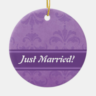 Ornamento De Cerâmica Lilac Damask