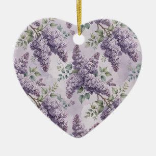 Ornamento De Cerâmica Lilases Flores de Lilás Verde Sálvia Lavanda Empoe