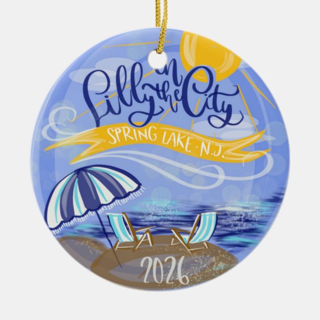 Ornamento De Cerâmica Lilly in the City - Spring Lake, NJ - Ornament (Frente)