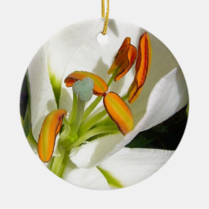Ornamento De Cerâmica Lily Branca